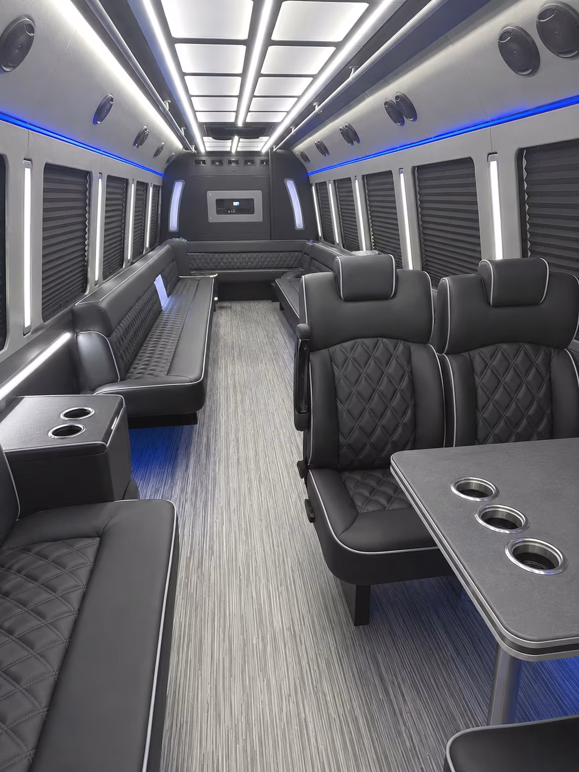 pico rivera 25 passenger party bus inside