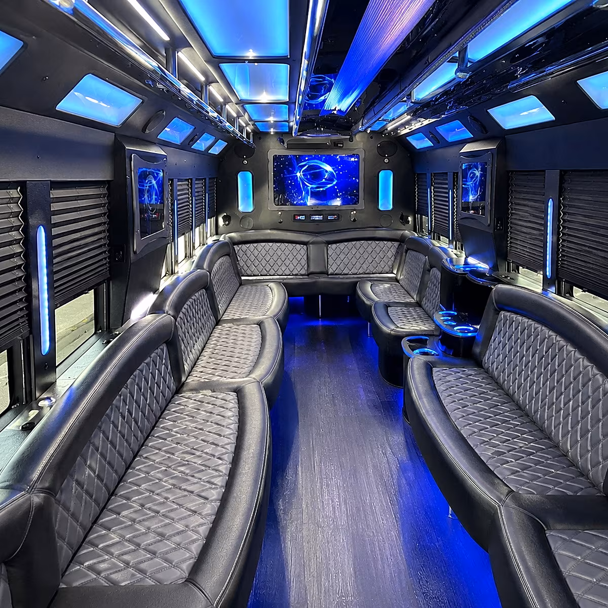 pico rivera 50 passenger party bus interior